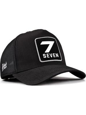 BlackBörk 7 Numara Logolu Siyah Cordura Trucker Şapka