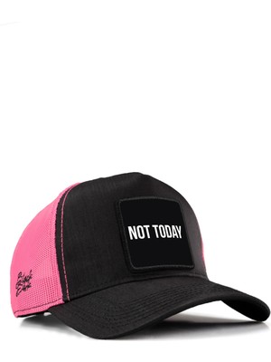 BlackBörk Not Today Logolu Cordura Siyah-Pembe Trucker Şapka