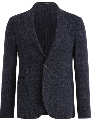Emporio Armani Erkek Normal Kalıp Yün Karışımlı Lacivert Ceket EM000069 TE16791-OB002