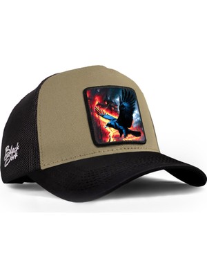 BlackBörk Karga Logolu Siyah-Vizon Trucker Şapka
