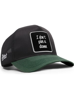 BlackBörk I Don't Give A Damn Cordura Petrol Yeşili-Siyah Trucker Şapka