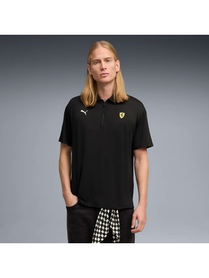 Puma Erkek Siyah Puma Ferrari Cloudspun Polo Siyah Erkek Polo T-Shirt