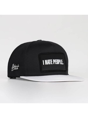 BlackBörk I Hate People Logolu Beyaz-Siyah Hip Hop Şapka