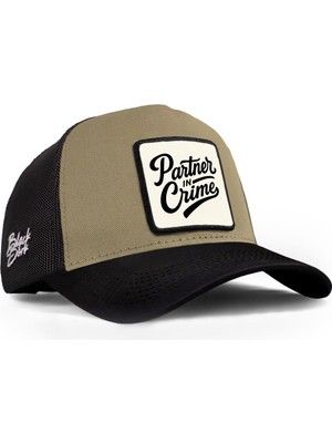 BlackBörk Partner In Crime Logolu Siyah-Vizon Trucker Şapka