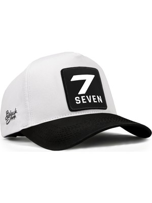 BlackBörk Premium Beyzbol Şapka 7 Numara Siyah-Beyaz Renkli Logolu Modern Tasarım