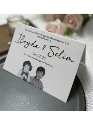 Photonom Çocukluk Fotoğraflı Söz, Nişan, Düğün, Kına Masa Kartı (25 Adet)
