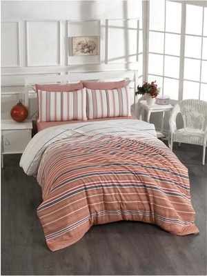 Rasel Tekstil Sevilla Pamuklu Çift Kişilik Nevresim Seti 200X220 cm Kiremit