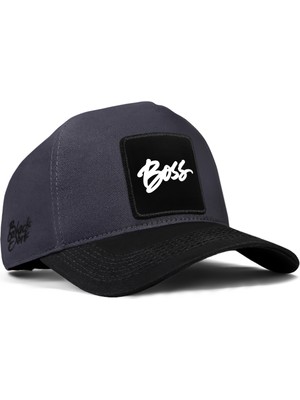 BlackBörk Boss Logolu Siyah-Antrasit Beyzbol Premium Şapka