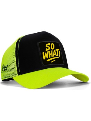 BlackBörk So What Logolu Neon-Siyah Trucker Şapka