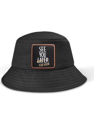 BlackBörk See You Later Never Logolu Bucket Siyah Şapka