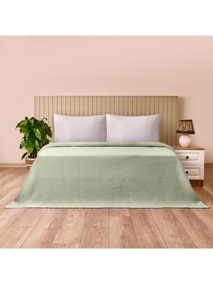 Evidea Soft Rete Tek Kişilik Pike - Yeşil - 160X220 cm