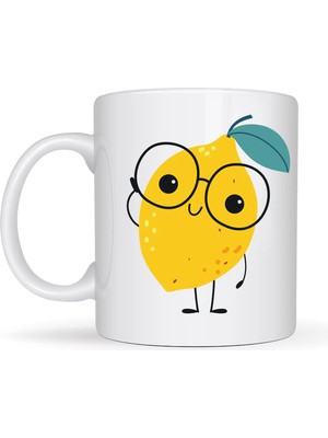 Özfırat Pvc Yapı Sevimli Limon Tasarımlı Porselen Kupa Model 121 – Gözlüklü Tatlı Limon Figürlü Kahve & Çay Kupası