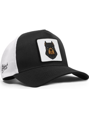 BlackBörk Köpek Logolu Cordura Siyah-Beyaz Trucker Şapka