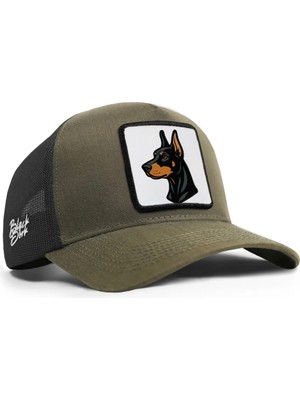 BlackBörk Köpek Logolu Cordura Haki-Siyah Trucker Şapka
