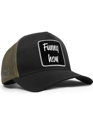 BlackBörk Funny How Logolu Cordura Siyah-Haki Trucker Şapka