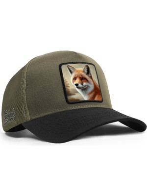 BlackBörk Tilki Logolu Cordura Siyah-Haki Trucker Şapka