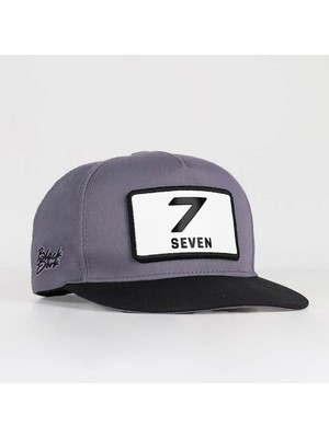 BlackBörk 7 Numara Logolu Siyah-Gri Hip Hop Şapka