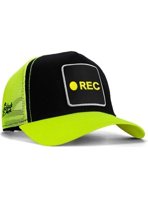 BlackBörk Rec Logolu Neon-Siyah Trucker Şapka