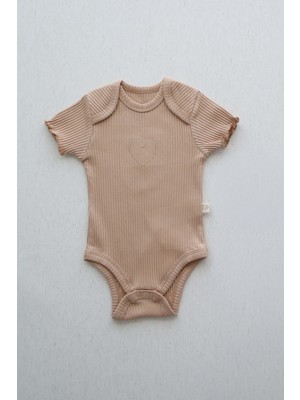 Oh la la Koala For Little Ones Bej Kalp Nakışlı Kolları Fırfırlı Body