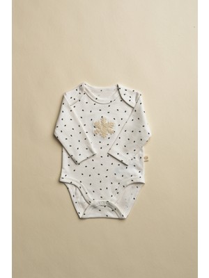 Oh la la Koala For Little Ones Kar Tanesi Nakışlı Uzun Kollu Çıtçıtlı Bebek Body