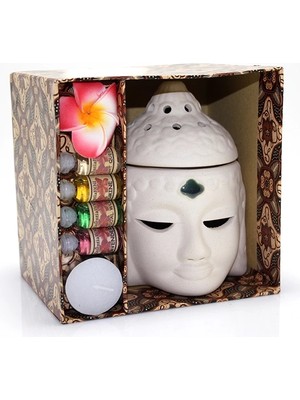 Eco Port Seramik Buda Büstü Buhurdanlık Seti No:03