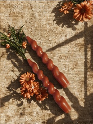 Drn Kiremit Renkli Spiral, Burgulu Pinterest Modeşamdan Mum 2' Li Set