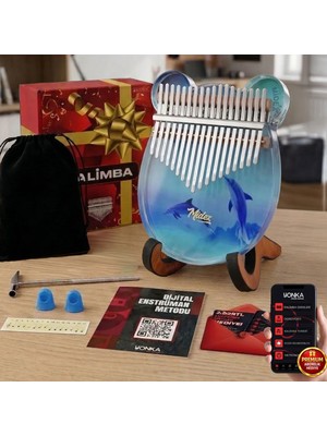 Midex KLX-650-PAK Okyanus Cam Kalimba 17 Tuşlu Full Set