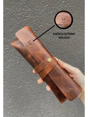 Alesta Leather Atelier (İsim Yazıyoruz) El Yapımı Hakiki Deri Kalemlik