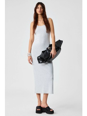 Grimelange ETHIQUET SOFUTEY Kadın Slim Kolsuz Oyuk Yaka Düz Paça Grimelanj Elbise