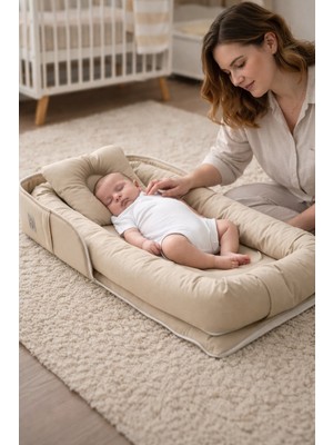 Jaju Baby Babynest Lüx Taşınabilir Çantalı Bebek Yuvası-Yatağı Babynest , Seyahatte, Araçta, Otelde…