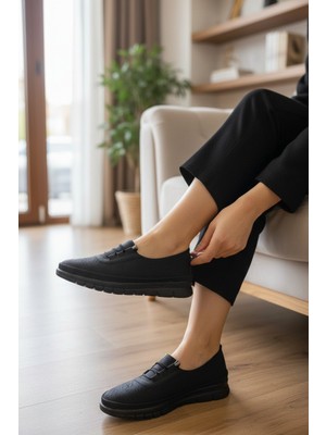 Enoch Lazer Perfore ve Lastik Bağcıklı Ortopedik Comfort Ayakkabı