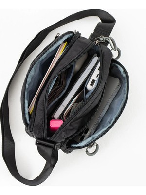 Sanmorris Kadın Suya Dayanıklı Paraşüt Kumaş 4 Gözlü Çapraz Askılı Omuz ÇANTASI(16X23)