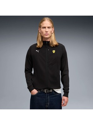 Puma Erkek Siyah Puma Ferrari HDD Pm1 Sweat Jacket Siyah Erkek Fermuarlı Üst