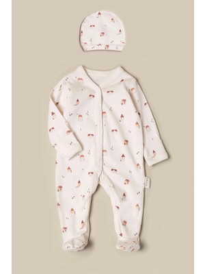 Vauva Bebek Tulum Baskılı Çıtçıtlı Bereli Uyku Tulumu Yenidoğan Bebek Tulumu