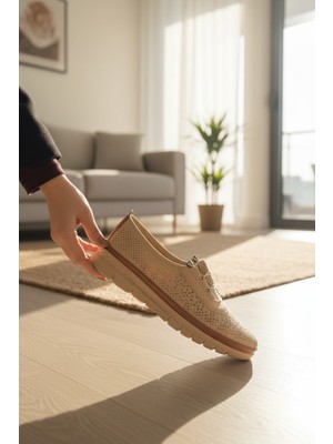 Enoch Lazer Perfore ve Lastik Bağcıklı Ortopedik Comfort Ayakkabı