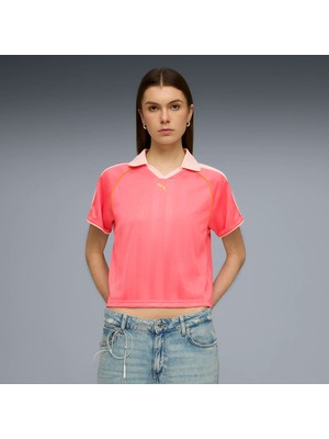 Puma Kadın Pembe Puma T7 Relaxed Football Jersey Pembe Kadın T-Shirt