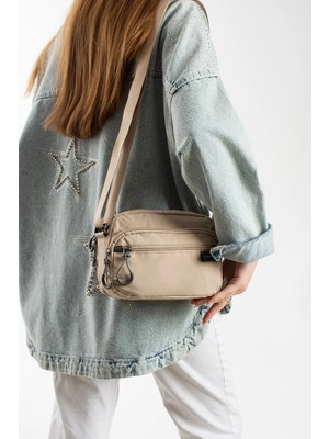 Sanmorris Kadın Suya Dayanıklı Paraşüt Kumaş 4 Gözlü Çapraz Askılı Omuz ÇANTASI(16X23)