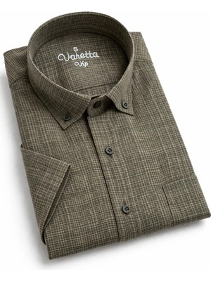 Varetta Erkek Haki Yeşil Kısa Kollu Gömlek Cepli Pamuklu Yazlık