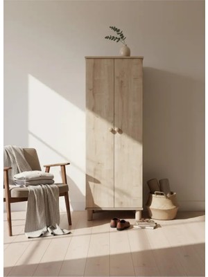 Cozibo Viyana Çok Amaçlı 2 Kapaklı 4 Raflı Dolap