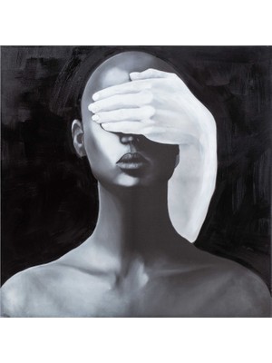 Mudo Home ABSTRACT WOMEN IN BLACK YAĞLI BOYA TABLO 120X120CM