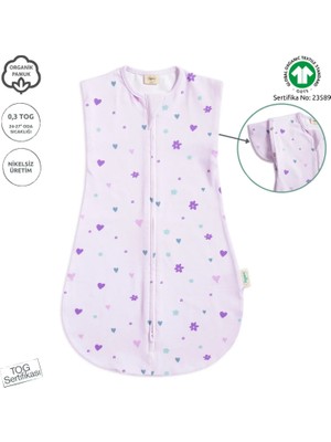 Zuppers Organik Pamuk Bebek Kundak Uyku Tulumu 0.3 Tog - Sweety
