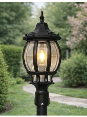 Lambax Sekizgen Direk Üstü Fener Bahçe Lamba Aydınlatma Armatürü