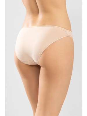 Baykar Kadın Bikini Kesim Basic Pamuklu Külot 3'lü Paket Ten Rengi