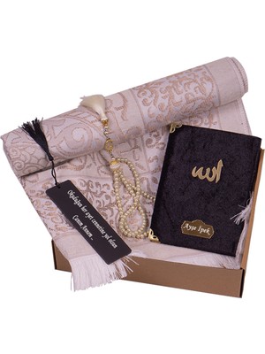 Manidar Hediye Anneler Gününe Özel Seccade-Yasin'i Şerif Tesbih ve Ahşap Ayraç Seti