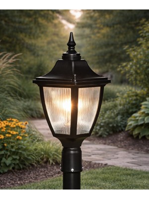 Lambax Altıgen Direk Üstü Bahçe Armatürü - Bahçe Lambası