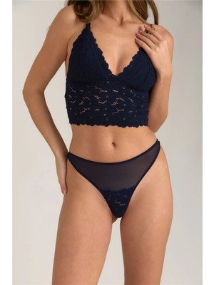 Lovely Things Chrıstına Dantelli Bralet Sütyen - Lacivert