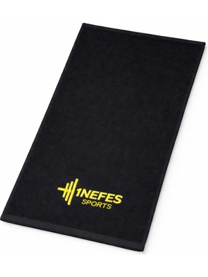 1nefes Sports Premium Spor Havlusu – Kaymaz, Yüksek Emicili Fitness & Bench Havlusu (Siyah)