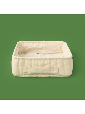 Simple Living Kare Düzenleyici Sepet - Krem - 26X26X8 cm