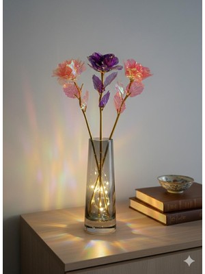 Bakburaya Yapay Çiçekçilik 3 Renkli Sonsuzluk Gülü Ev Vazo Özel Gün Dekorasyonu