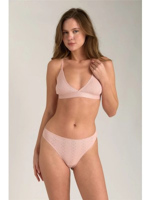 Lovely Things Kımberly Pointelle Tanga Külot - Açık Pembe